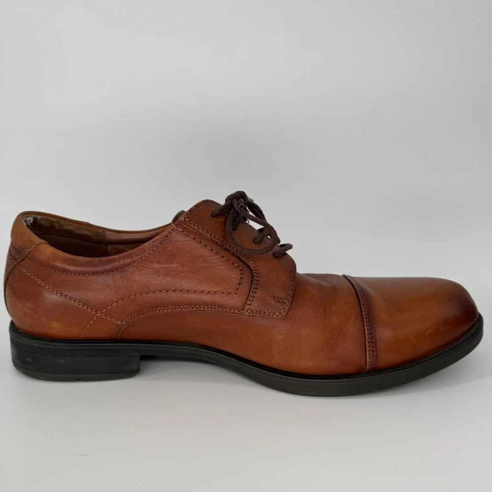 Florsheim Mens 11827-221 Cognac Leather Cap Toe Derby Shoes Size 12‎ D